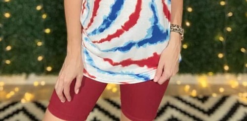 PICCOLI PANTALONCINI BIKER LuLaRoe ~ ROSSO SOLIDO ~ taglie 6-8; adatti, Americana - Foto 3 di 4