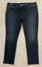 Silver Jeans Co Denim Avery Straight Blue Jeans Womens Plus Size 22/L34