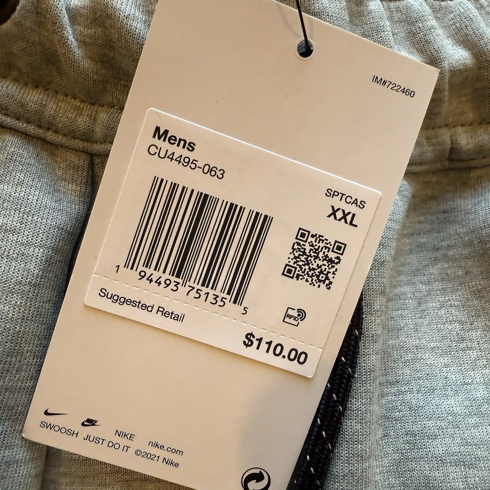 Pantalones de chándal Nike Tech polar gris jaspeado con puños CU4495-063 talla XXL Foto 4 de 4