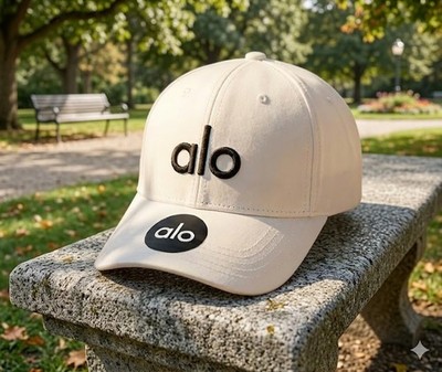 Аlo Yoga Performance Hat White Black Logo Adjustable Athletic Cap Unisex