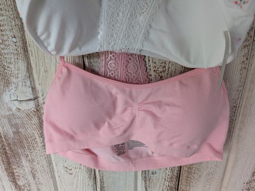 New! Girls Bralette 2 Pack White and Pink Size XL - Picture 5 of 5