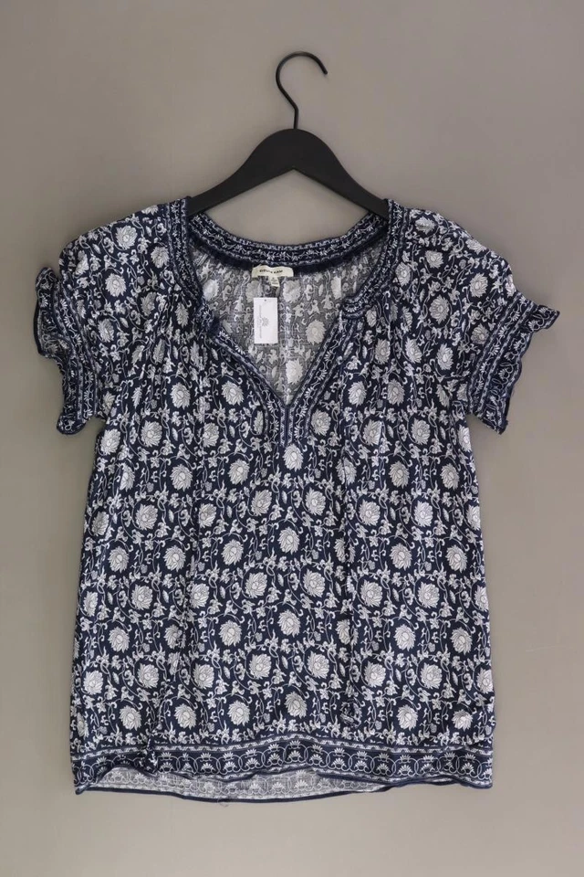 MAX STUDIO Kurzarmbluse Regular Bluse für Damen Gr. 36, S mit Blumenmuster blau - Bild 4 von 4