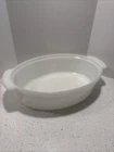 Vtg ANCHOR HOCKING WHITE MILK GLASS FIRE KING 3 QT. CASSEROLE DISH No Lid #3