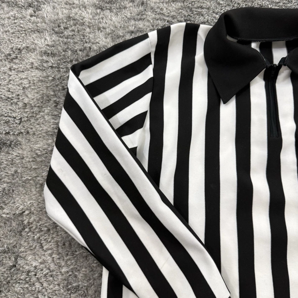 Camisa McDavid Hombre Grande Negro Blanco Rayas Árbitro Deportes Oficial EE. UU. Hockey Foto 3 de 4