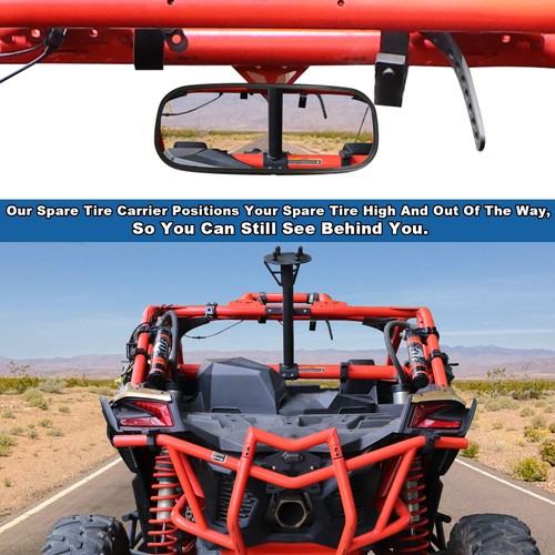 Holds Up to 32in Spare Tire Carrier Mount Rack For CanAm Maverick X3 2017-2024 - Picture 7 of 9