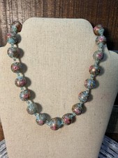 Collana di perle per torta nuziale in vetro artistico veneziano oro rosa blu Murano ?