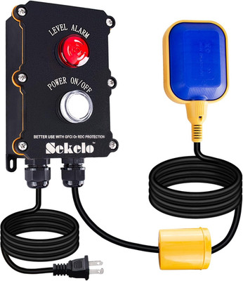 High Water Alarm with 10FT Float Switch & 90DB Alert for Sump Pumps