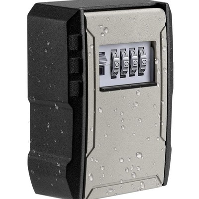 Large Capacity Key Lock Box Waterproof Wall Mount Card Fob House Keys Safe