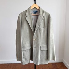 Polo Ralph Lauren L / 42L Sage Suede Leather Heavy Western Sport Coat