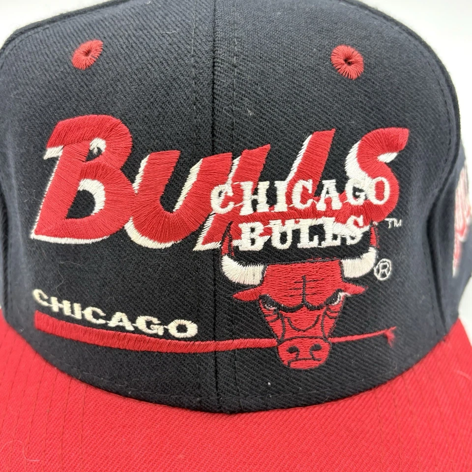 芝加哥公牛队帽子平沿帽 NBA 篮球黑色复古 90 年代双胞胎企业版 — 第 2/4 张图片