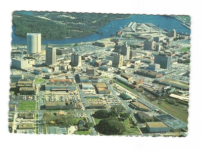 #ad Aerial view of Beaumont Port of Beaumont Mobil Oil Refinery SW Bell VTG Postcard $5.95
