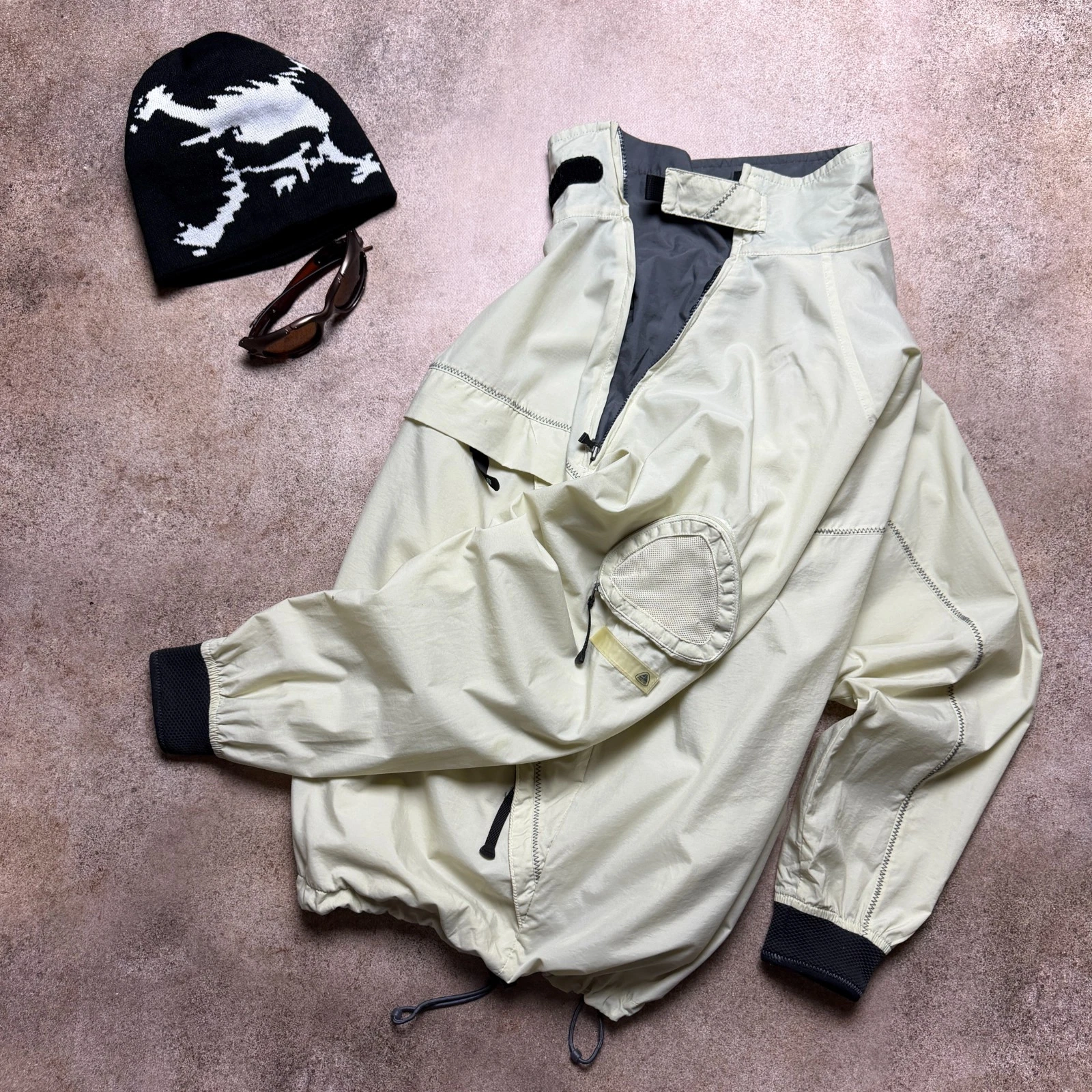 ☠ ACG Nike Kayak Storm Vintage 2000`s Asymmetric Zip Gorp-Core Outdoor Jacket L