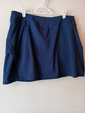 Tangerine Skort Navy Blue Athletleisure Back Zip Pocket