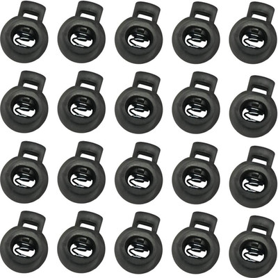 100PCS Plastic Toggle Single Hole Spring Loaded Elastic Drawstring Rope Cord Loc