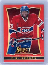 2013-14 Panini Select #18 P.K. Subban Rare Red Prizm Refractor /35 Canadiens