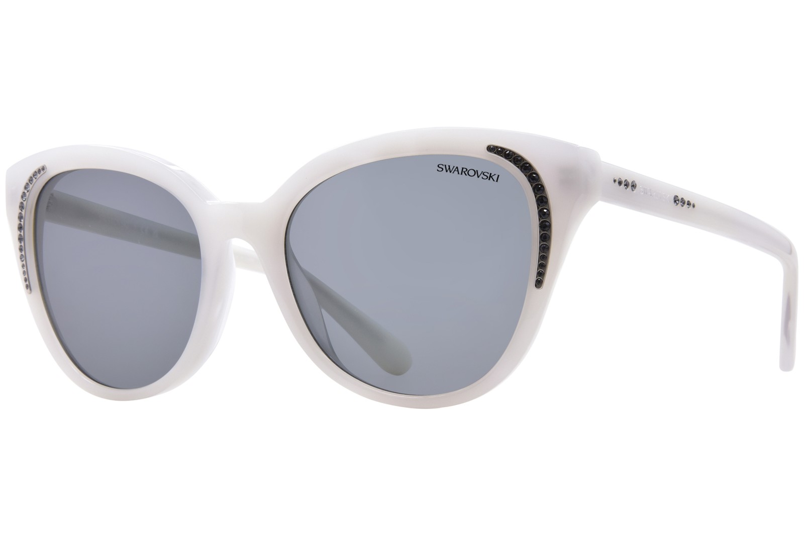 Солнцезащитные очки Swarovski SK6031 104287 Женские в полоску с белымитемно-серыми линзами 53 мм 19890₽