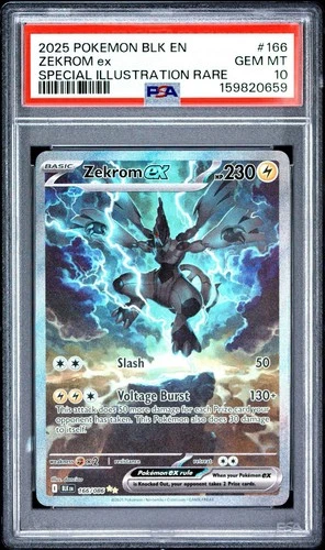 2025 Pokemon Black Bolt Zekrom ex Special Illustration Rare #166/086 PSA 10