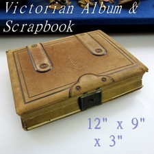 VICTORIAN PHOTO ALBUM & SCRAPBOOK c) 1878 with CDV 's  x 96 & Cabinet Cards x 14