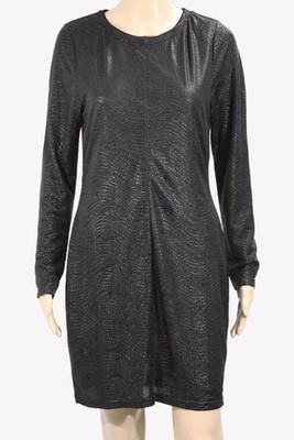 Reiss Damen Kleid Gr. 40 (UK 14) Schwarz Shiftkleid Shirtkleid Dress
