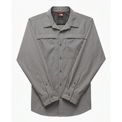 The North Face Shirt Mens Large Gray Plaid Long Sleeve Button Up Hiking Hiking