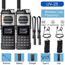 2X Baofeng UV-25 Walkie Talkies Long Range Tri-power Two Way Ham Radio With Kits