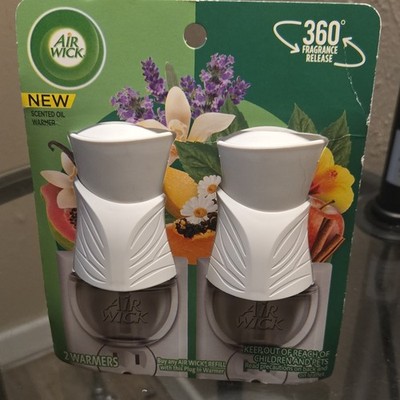 Air Wick Scented Oil Warmer Plug-In Diffuser 2 Pack White Modern Indoor