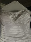 White Satin Wedding Dress Size 14 With Corset Back — photo 5