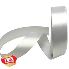 Chenkou Craft White Satin Ribbon, 50 Yds 1" Ribbon for Party Decoration, Gifts