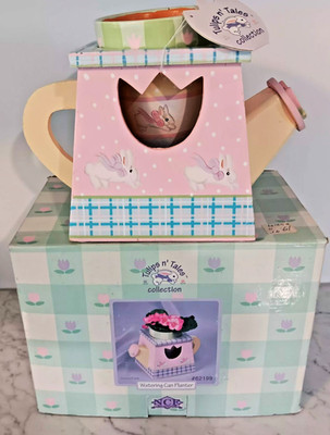 RARE NEW IN BOX N.C.E.  TULIPS AND TALES WATERING CAN PLANTER
