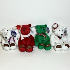 Limited Treasures Holiday Edition 1998 Bear Lot of 4 9  Plush w/ Tags NWT