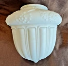 Vintage White Milk Glass Acorn Light Shade Embossed Floral 3.25" Fitter Globe