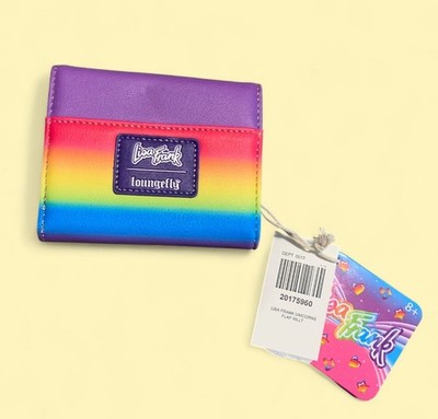 Loungefly Lisa Frank Rainbow Unicorn Mini Backpack & Wallet Set. Purple W/clouds Loungefly Lisa Frank Rainbow Unicorn Mini Backpack & Wallet  main image 3