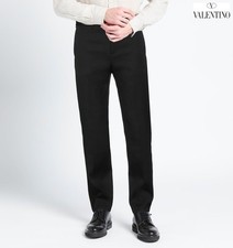 VALENTINO MEN NWT $1350 SLIM FIT VIRGIN WOOL BLACK DRESS PANTS. SIZE IT48/US32