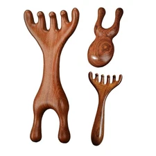 Sandalwood Scalp Massager Deer Antler Smoothing Comb Wooden Deer Antlers Fun