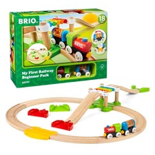 BRIO My First Railway Beginner Pack - 18-Piece FSC-Certified Wood Train Set -...