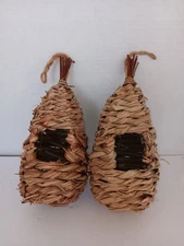 2 Hand-woven Birdhouse Hummingbird Houses Nest Bird's Creative Gardening Weave