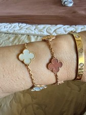 Van Cleef  Arpels Vintage Alhambra 18K Gold, Mother of Pearl Bracelet...