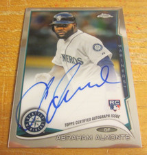 Abraham Almonte Signed 2014 Topps Chrome Rookie Autographs #12 Card MLB Mariners