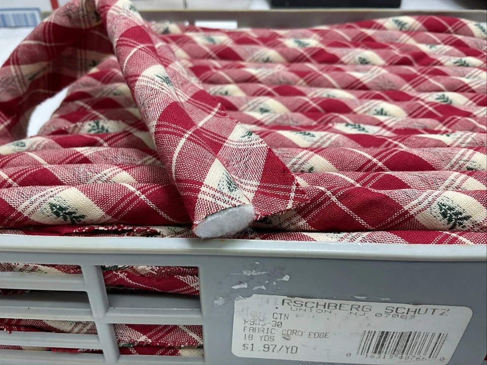 Vintage Aspen Plaid Fabric Cord Lip Edge 1/2” Soft Cotton Cord 10 Yards EG42 - Image 3 of 3