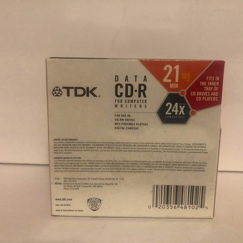 TDK Data CD-R Disc 21 Min CD-RW Digital Cameras MP3 Computers 10-Pk New - Picture 6 of 24