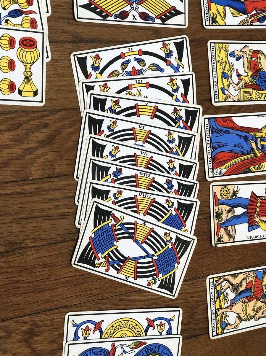 Vintage Tarot of Marseilles Cards BP Grimaud, Incomplete Set