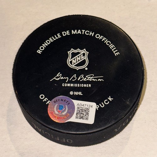 ADAM FOOTE Signed Colorado AVALANCHE Official GAME Puck Beckett (BAS) - Picture 2 of 3
