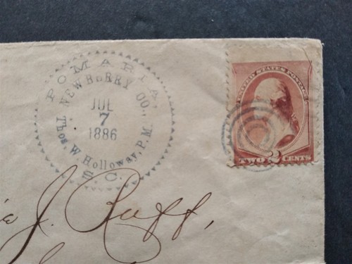 Carolina del Sur: Cubierta Pomaria 1886, diente de sierra condado de Newbury y cancelación del director de correos - Imagen 2 de 3