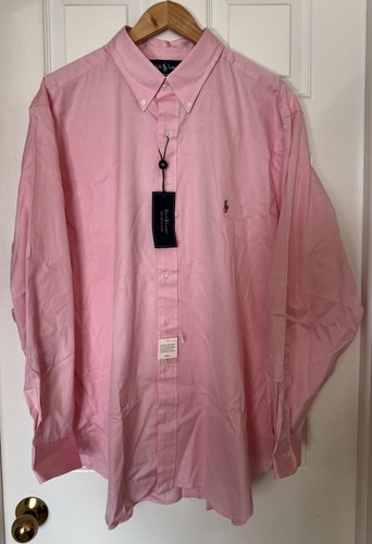 Polo Ralph Lauren BIG Men’s 18-34/35 ‘The Dress Shirt’ Cotton Button Down Pink - Picture 2 of 12