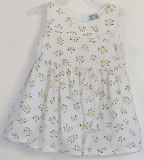 babyGAP Size 12-18 Months White Yellow Sleeveless Round Neck Button Dress