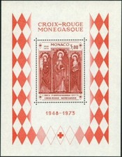 1973 stamp timbre MONACO briefmark bloc feuillet croix rouge  Yvert BF 7 NEUF**