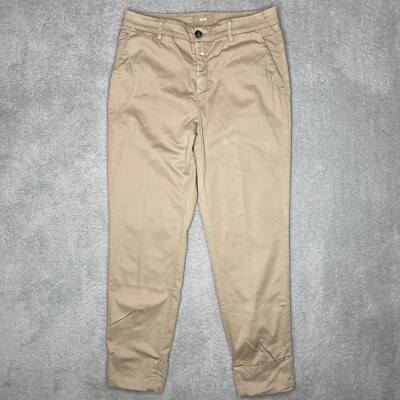 Closed Chino Pants Womens 26 Khaki Ankle Cuffed Trousers Made in Italy Casual