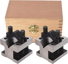 V Block with Clamp Set Hardened Steel 90 Degree Angle Accuracy V Block Set 2-3/8