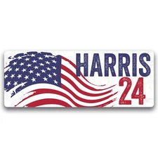 Magnet Me Up Kamala Harris 2024, American Flag Election Magnet Decal, 3x8 Inch