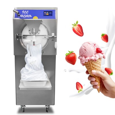 Wixkix Italian Ice Cream Machine Gelato Hard Serve Batch Freezer 48L/H 5'' Touch